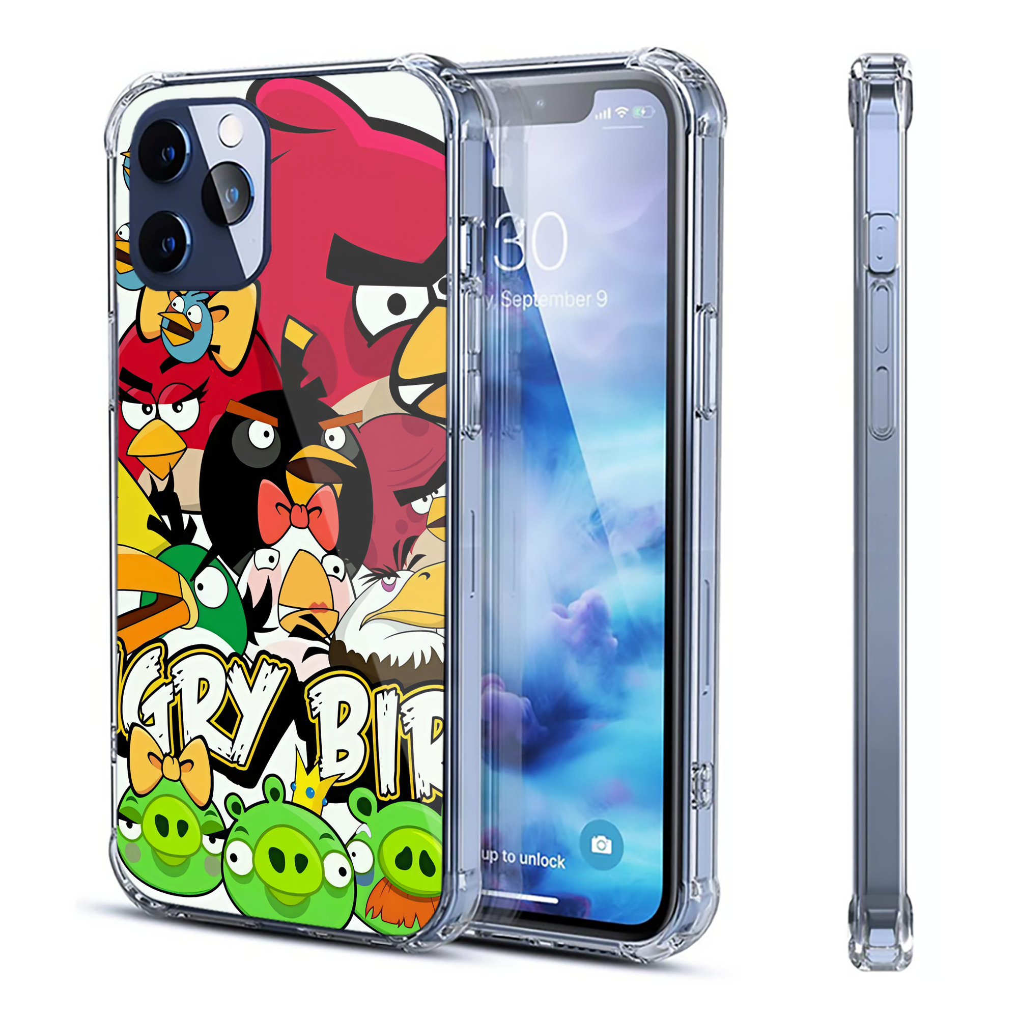 （画像用） Angry Birds アングリーバード 【iPhone 12シリーズ対応】透明スマホケース（クリアソフトケース）